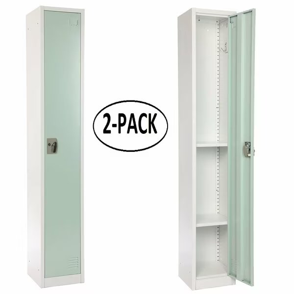 Large Single Door Locker, Misty Green, 2PK, Adiroffice, Mfr#: ADI629-201-MGRN-PKG-2